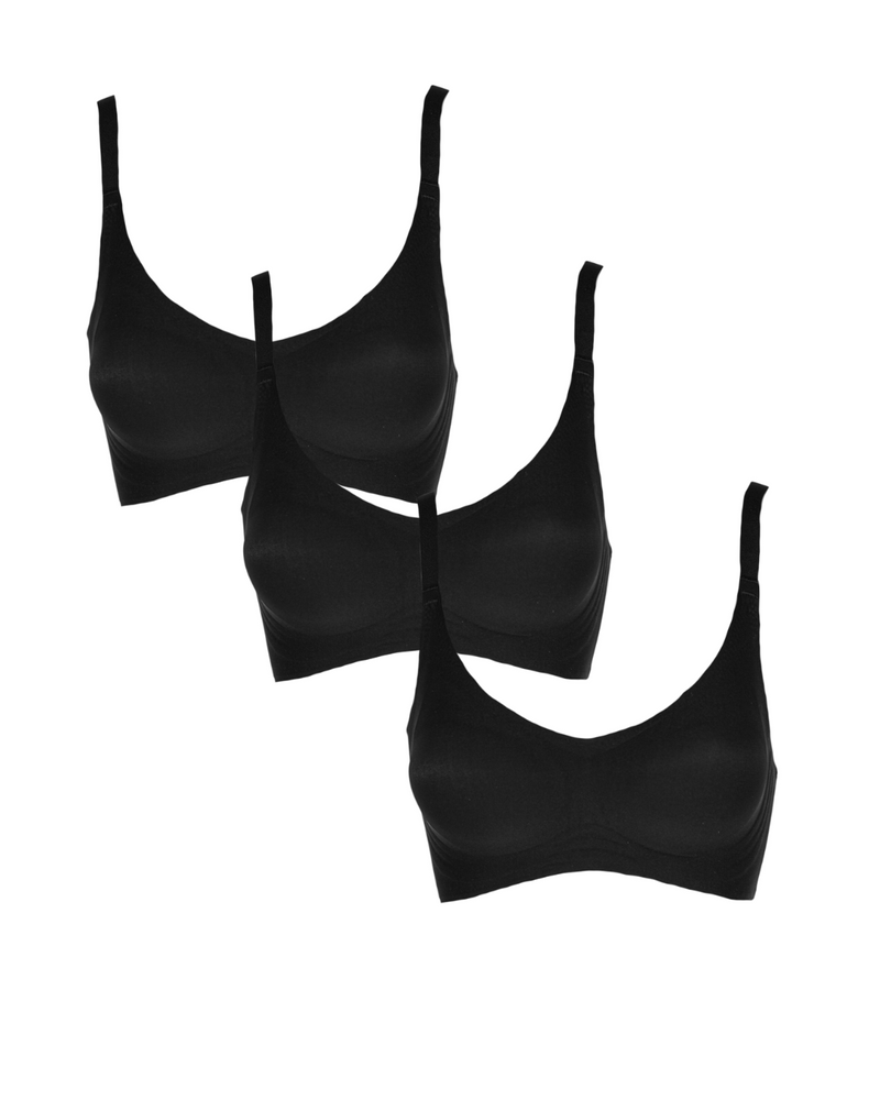3-pack Seamless Support Bra with buckles